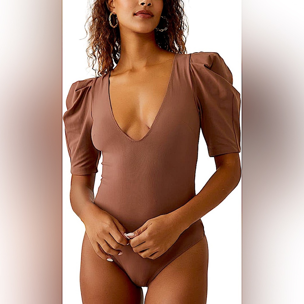 Free People Va Va Voop Bodysuit Java nwt - Picture 2 of 6